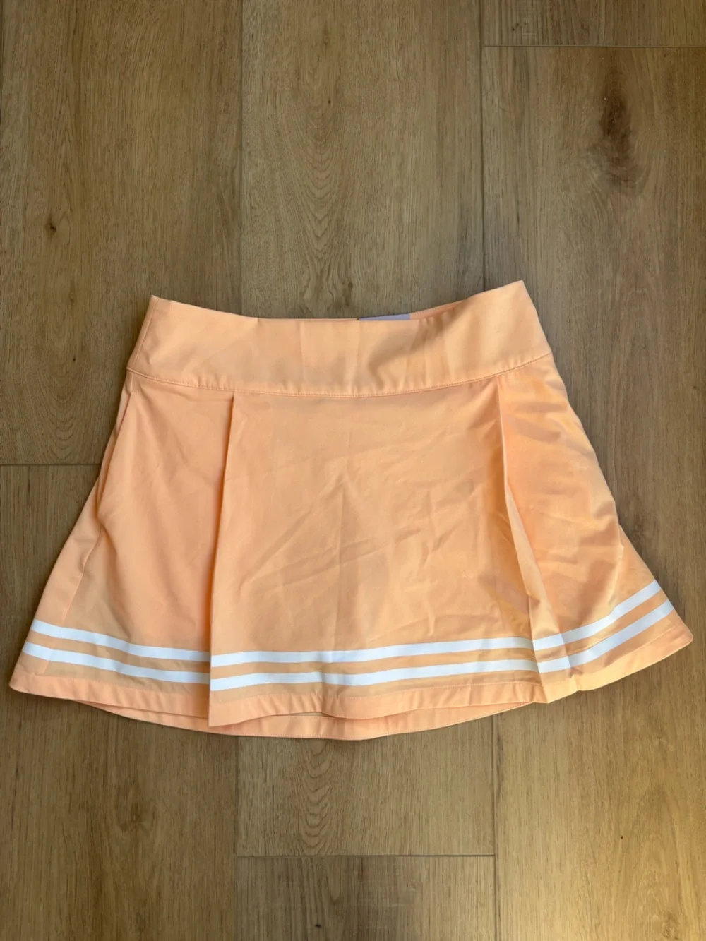 Calia Peach Tennis Side Zip Skort with White Stripes High Waisted Size 4